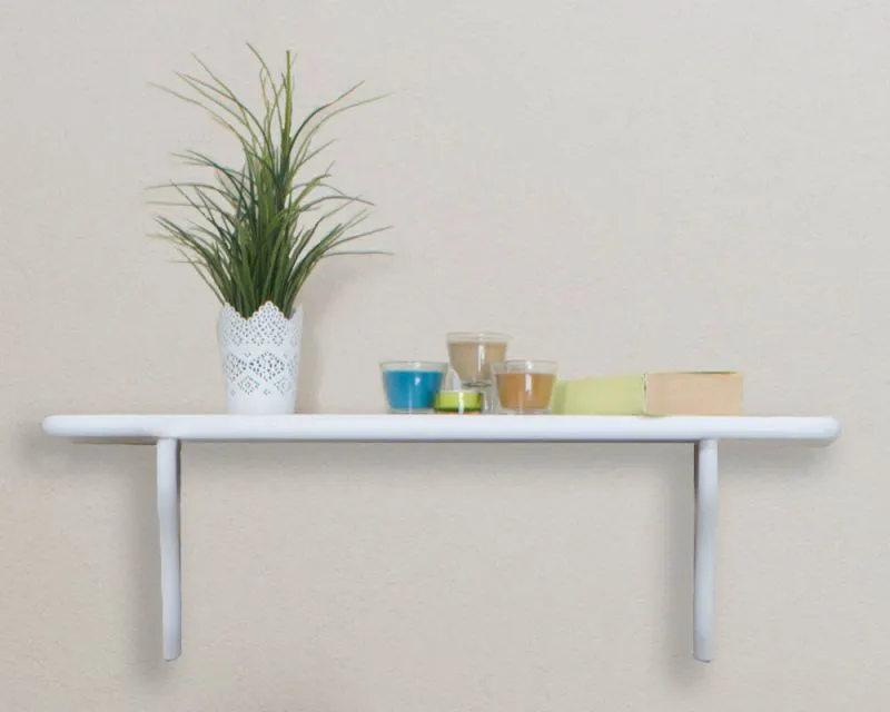 Mensola da parete in pino massello laccato bianco 006 | Design moderno | 24 x 80 x 20 cm