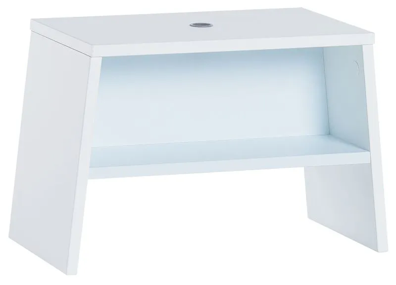 Sgabello per bambini Irlin 04 | Bianco e celeste | 31 x 46 x 25 cm | Design moderno e funzionale
