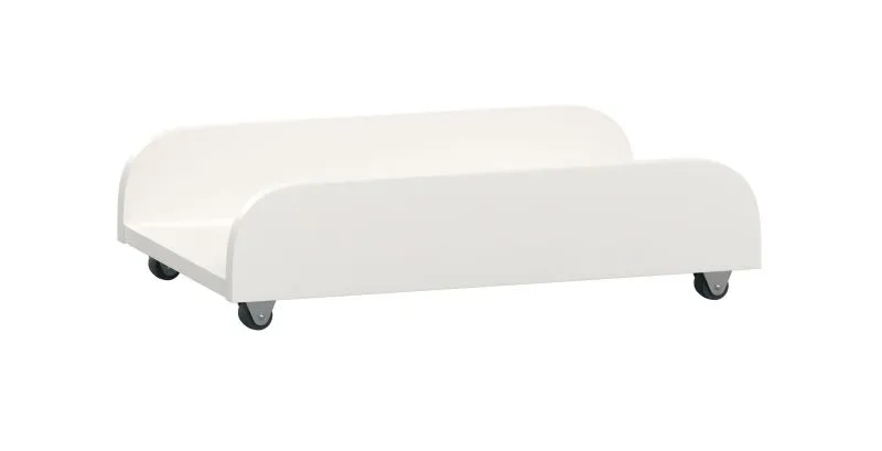 Supporto per computer su ruote Aenna | Bianco moderno | 13 x 50 x 30 cm | Facile da spostare