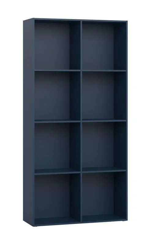 Libreria moderna Aenna 32 indaco | 8 ripiani | Piedini regolabili | 202,5 x 100,5 x 33,5 cm | Ampio spazio