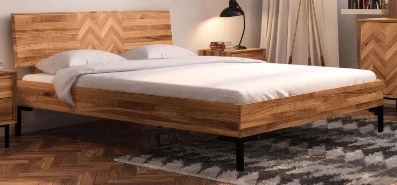 Letto matrimoniale Kumeu 02 | Faggio massello oliato | 160 x 200 cm | Design elegante e qualità premium
