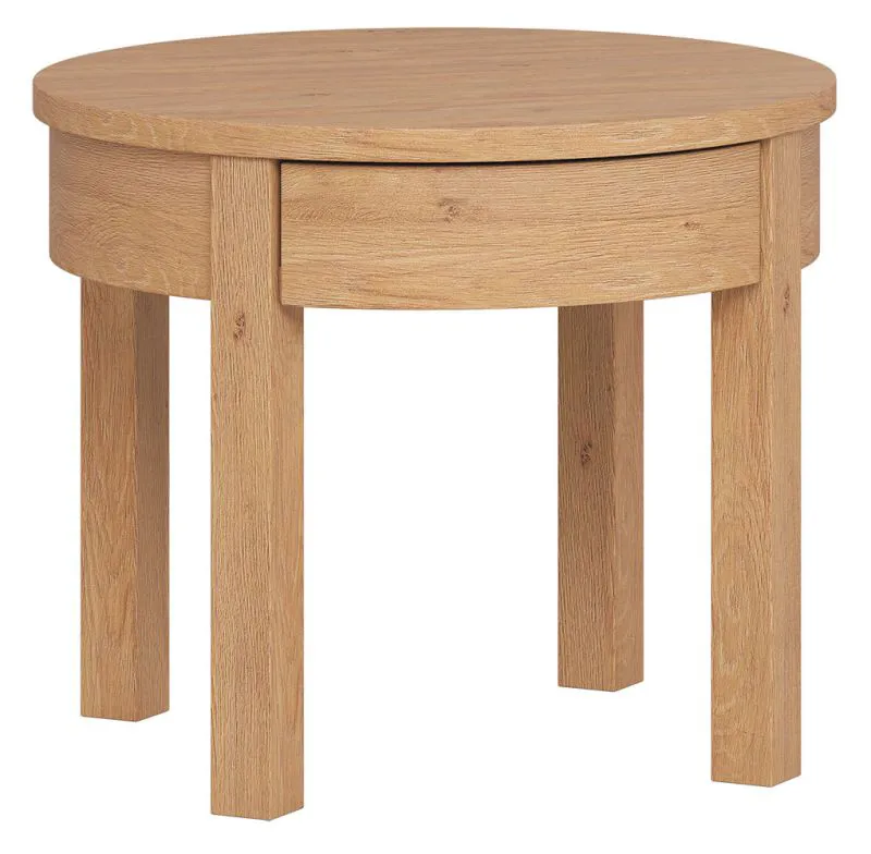 Tavolino rotondo | Rovere | 54 x 54 x 45 cm | Design moderno e gambe in legno massiccio