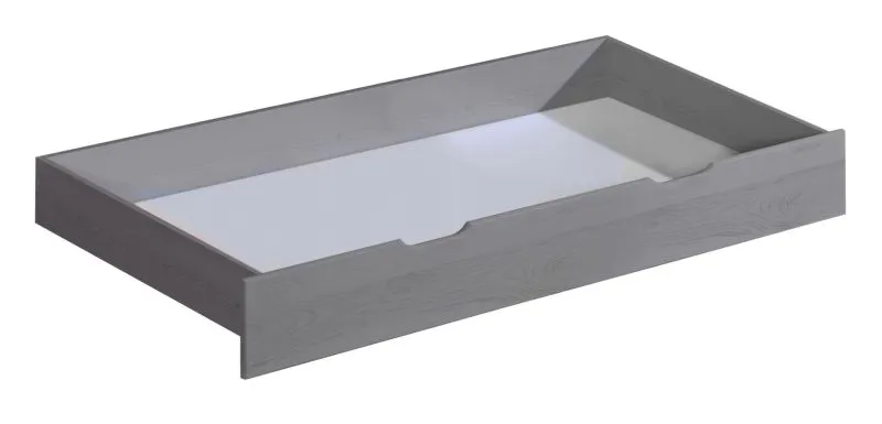Cassettone per letto Caesio | Antracite | 20 x 75 x 150 cm | Pino massello | Design moderno
