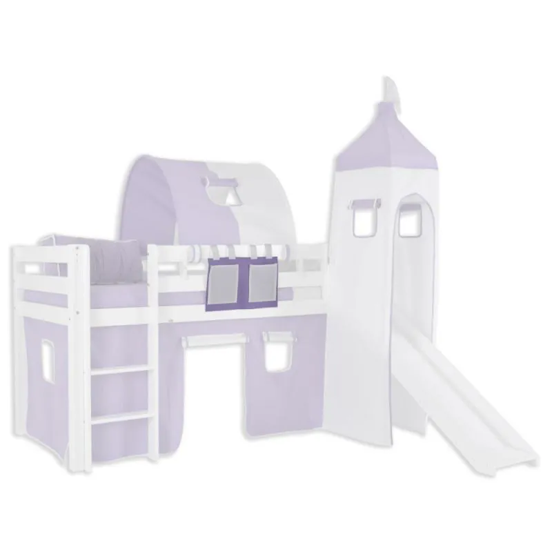 Organizer da letto viola e bianco | Pratico design salvaspazio | Tessuto 100% cotone | 18 x 20 cm