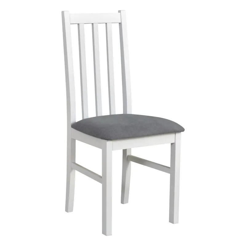 Sedia da pranzo imbottita grigia | Comfort elevato | Struttura in faggio bianco | Design classico