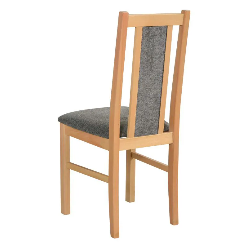 Sedia da pranzo Wenden | Imbottitura schiuma T-25 | Tessuto grigio | Faggio massiccio effetto rovere | Altezza seduta 47 cm