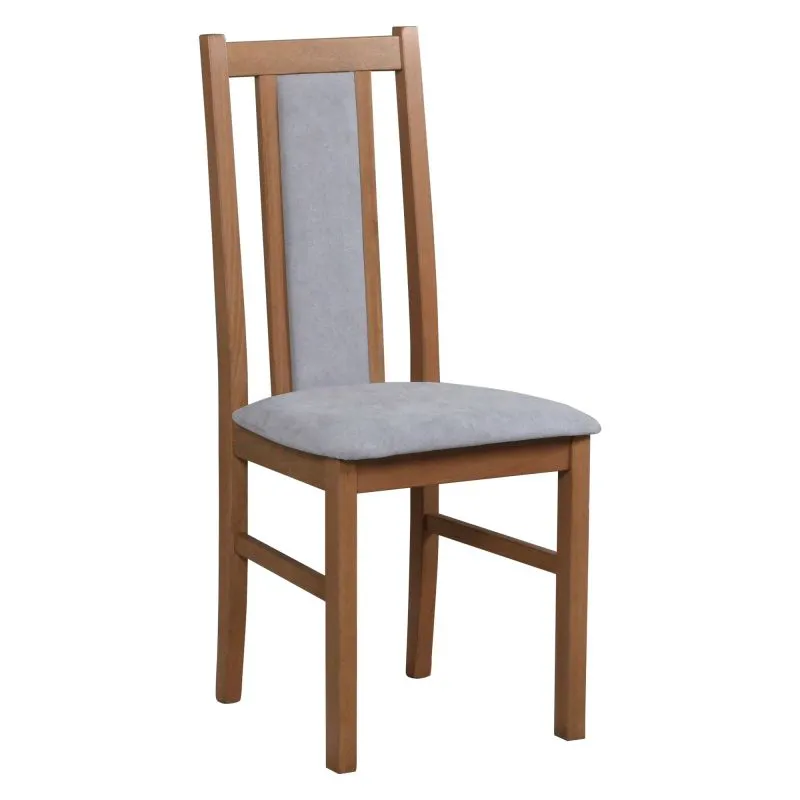 Sedia in legno massiccio di faggio | Finitura noce chiaro | Schienale e sedile imbottiti | Stile classico