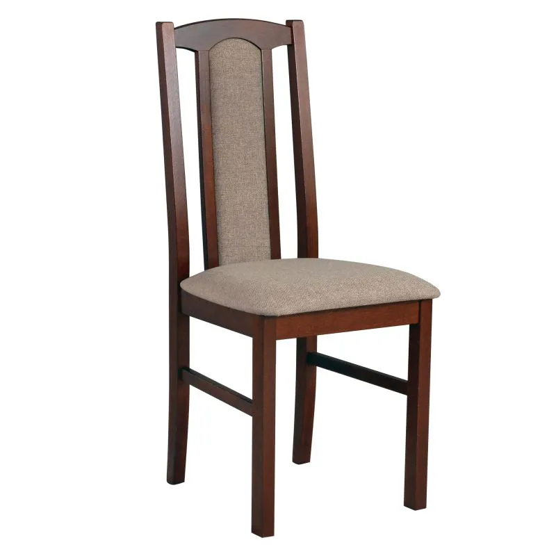 Sedia classica in legno di faggio | Finitura noce | Seduta imbottita schiuma T-25 | Schienale parzialmente imbottito | Stile senza tempo
