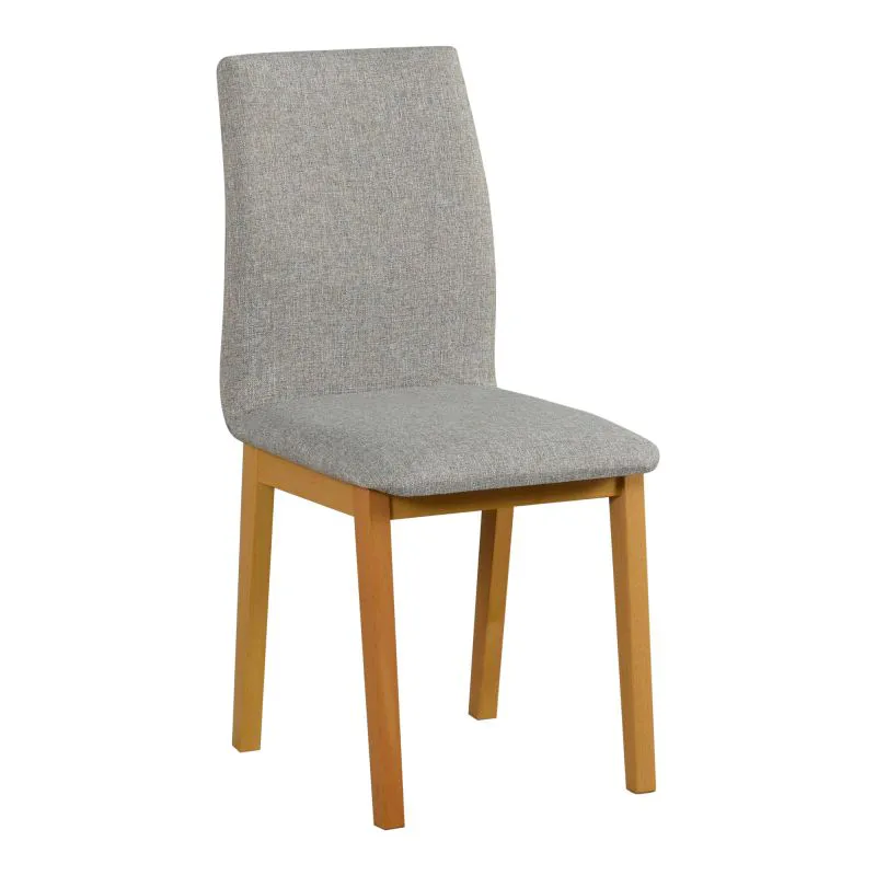 Poltrona imbottita elegante | Tessuto grigio raffinato | Legno massiccio di faggio rovere Grandson | Altezza seduta 47 cm