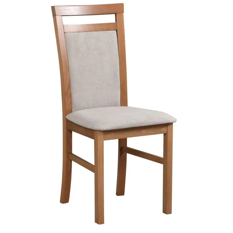 Poltrona imbottita in schiuma T-25 | Tessuto beige | Legno massiccio di faggio noce chiaro | Classica | Altezza seduta 47 cm