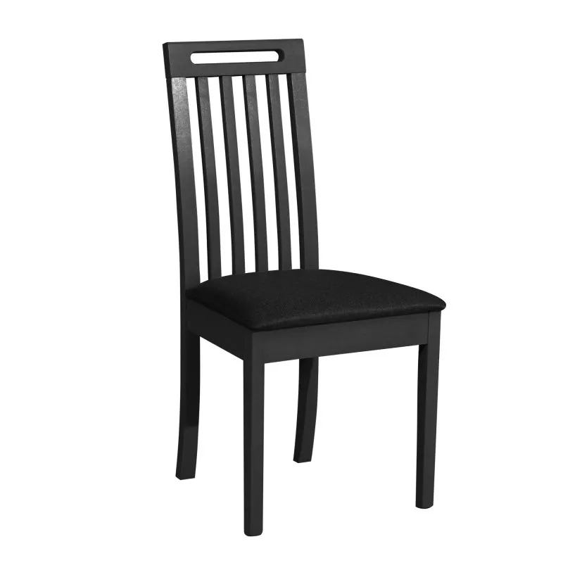 Poltrona moderna imbottita | Faggio nero resistente | Rivestimento tessuto nero PES | Schiuma T-25 | Stile elegante