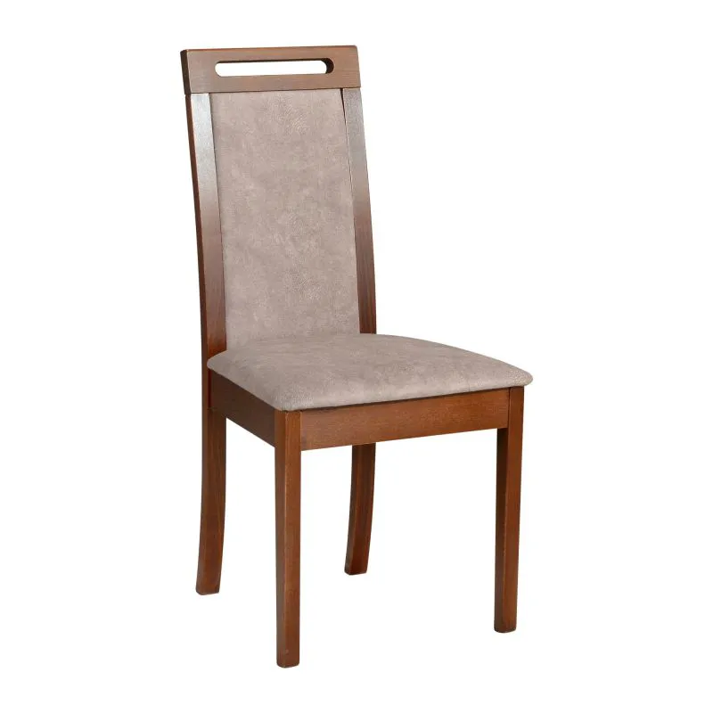 Sedia da pranzo classica Majusar | Imbottitura in schiuma T-25 | Tessuto grigio rossiccio | Faggio massiccio laccato
