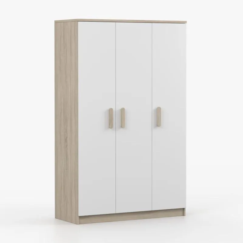 Armadio battente "Smolikas" 106 | 3 ante | 9 scomparti | rovere Sonoma/bianco | 192 x 120 x 50 cm