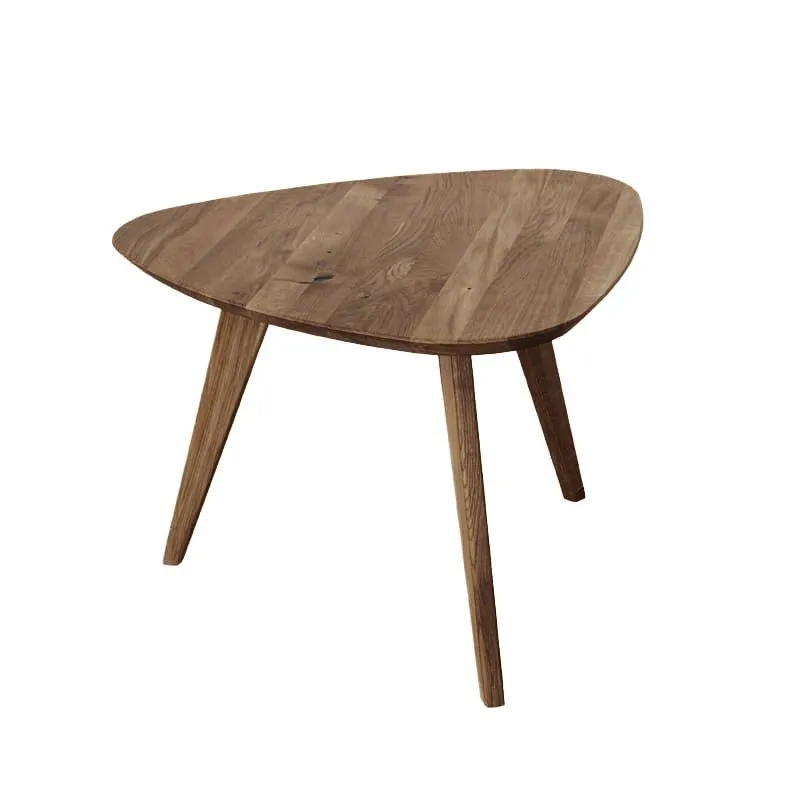 Tavolino ovale "Erdre" 01 | Rovere massiccio oliato | Finitura tabacco | 69 x 67 x 41,5 cm