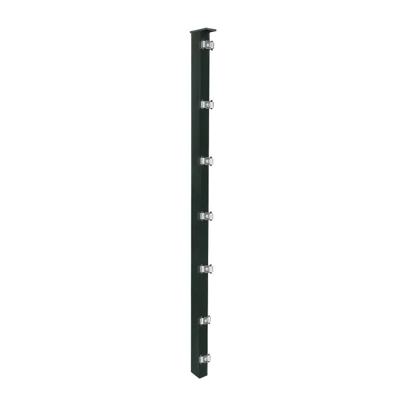 Palo per recinzioni Mod. S, Finitura: vernice antracite, per recinzioni alte: 123 cm, Lunghezza: 170 cm, Punti di fissaggio: 7