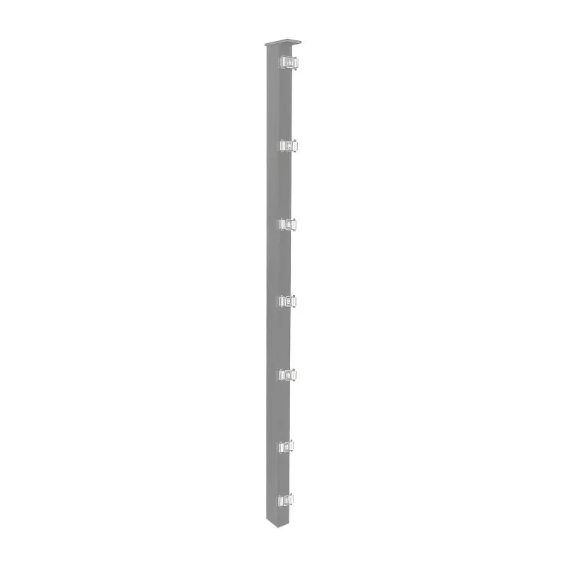 Palo per recinzioni Mod. S, Finitura: zincato, per recinzioni alte: 143 cm, Lunghezza: 200 cm, Punti di fissaggio: 8