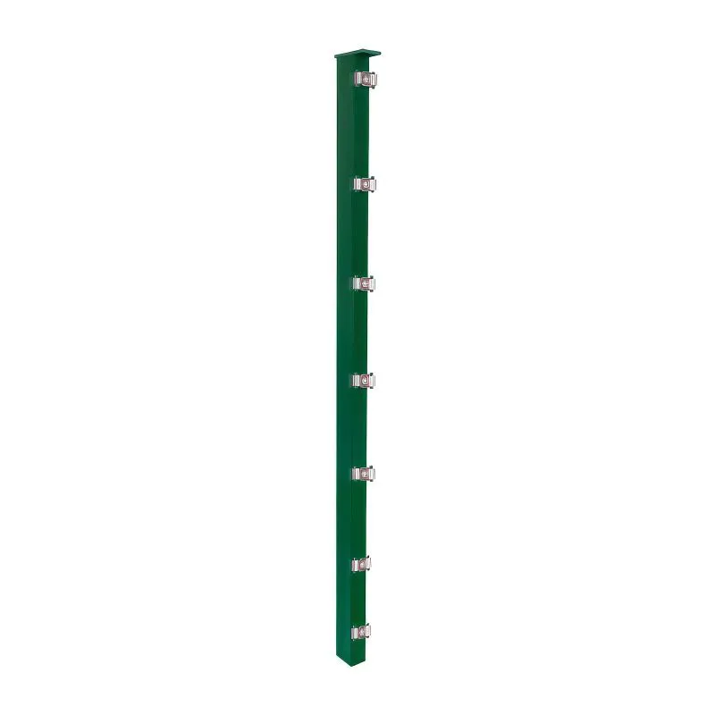 Palo per recinzioni Mod. S, Finitura: vernice verde, per recinzioni alte: 183 cm, Lunghezza: 240 cm, Punti di fissaggio: 10
