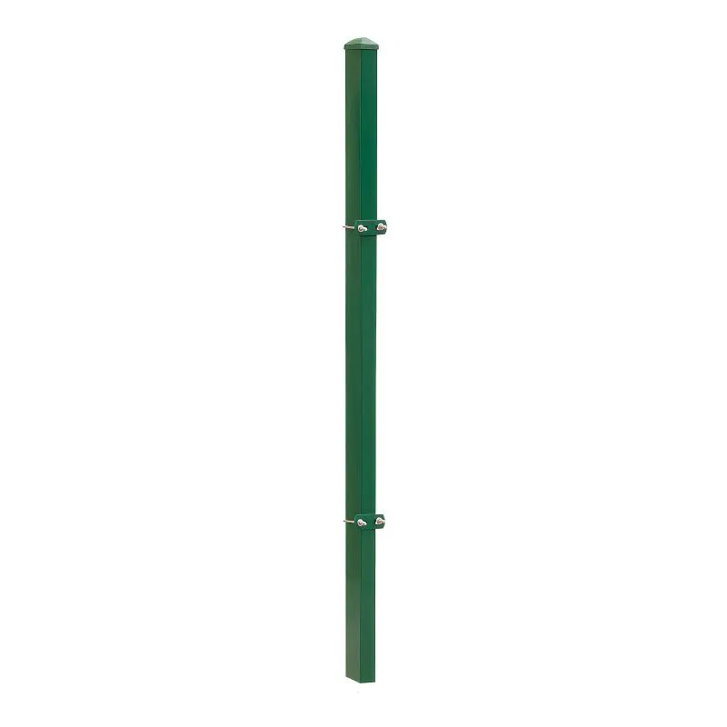 Palo per recinzione Mod. U, Finitura: vernice verde, Per recinzioni alte max: 103 cm, Lunghezza: 150 cm, Punti di fissaggio: 2