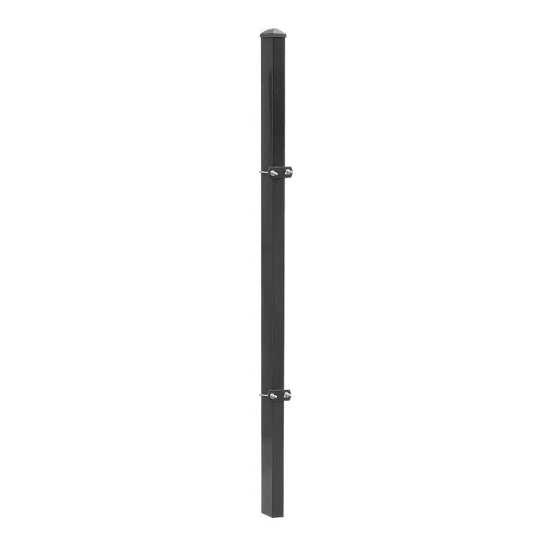 Palo per recinzione Mod. U, Finitura: vernice antracite, Per recinzioni alte max: 163 cm, Lunghezza: 220 cm, Punti di fissaggio: 3