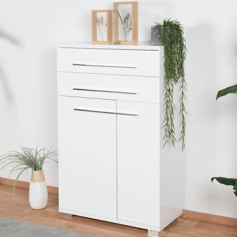 Scarpiera Garim 50 bianco lucido | 117 x 76 x 35 cm | Soft Close | Piedini regolabili