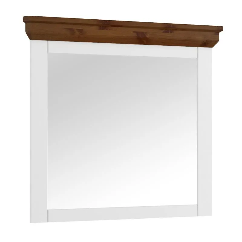 Specchio Gimone 11 | 80 x 95 x 5 cm | Pino finlandese bianco/tabacco | Elegante per ingresso e camera