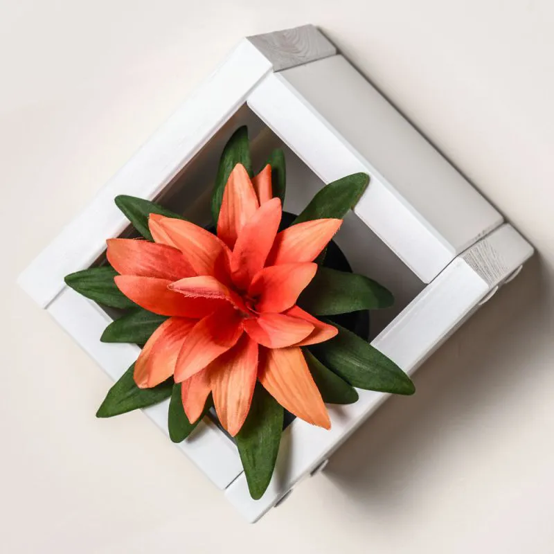 Mensola da parete in pino massello laccato bianco Junco 283D | Design moderno | 15 x 15 x 12 cm