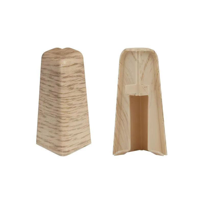Angolo esterno per battiscopa - Modello: MONACO Effetto rovere, Misure: 60 x 17 mm, Pezzi: 2