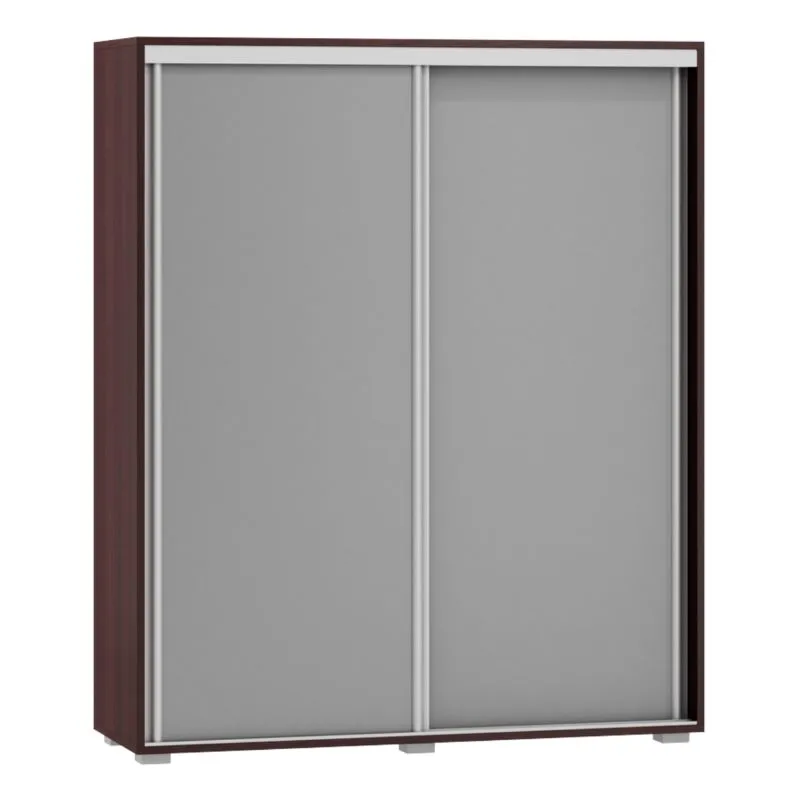 Armadio scorrevole Tabubil 20 | Wengé e Grigio | 145 x 120 x 41 cm | Design moderno e pratico