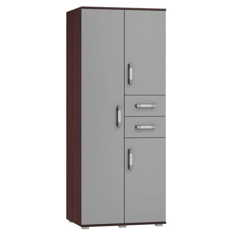 Armadio Tabubil 30 | Wengé e Grigio | 200 x 80 x 60 cm | Design moderno e capiente