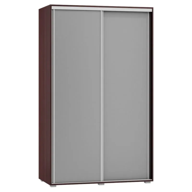 Armadio scorrevole Tabubil 31 | Wengé e grigio | 200 x 120 x 60 cm | Design moderno e spazioso