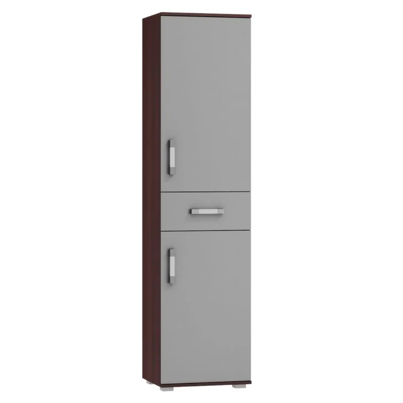 Armadio Tabubil 24 | Wengé e Grigio | 200 x 50 x 41 cm | Design moderno e spazio ottimizzato