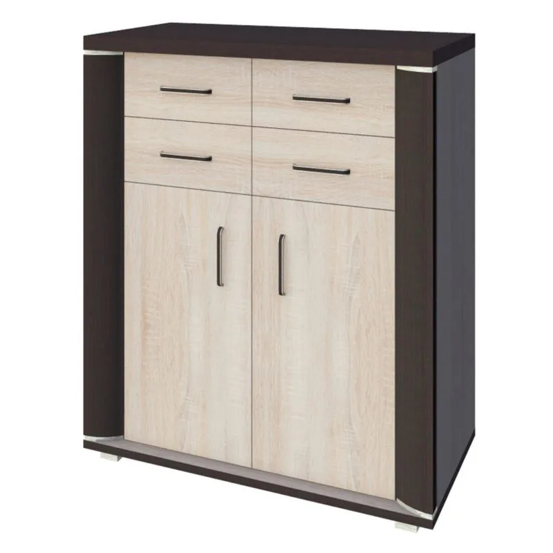 Cassettiera "Aitape" 47 | Rovere Sonoma scuro e chiaro | 105 x 90 x 40 cm | 4 cassetti, 2 ante