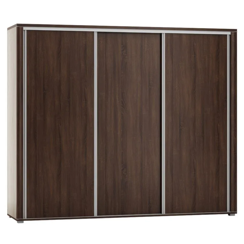 Armadio scorrevole Aitape 38 | Rovere Sonoma scuro | 188 x 210 x 60 cm | 3 ante, 5 ripiani, 3 appendiabiti
