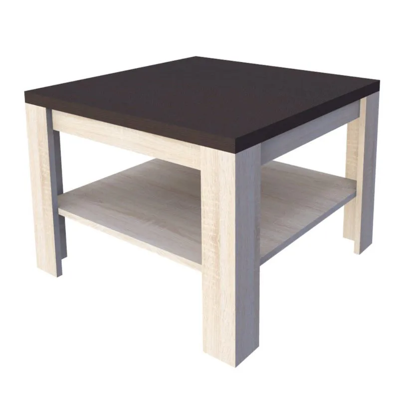 Tavolino Aitape 20 | Rovere Sonoma scuro e chiaro | 78 x 78 x 57 cm | Design moderno