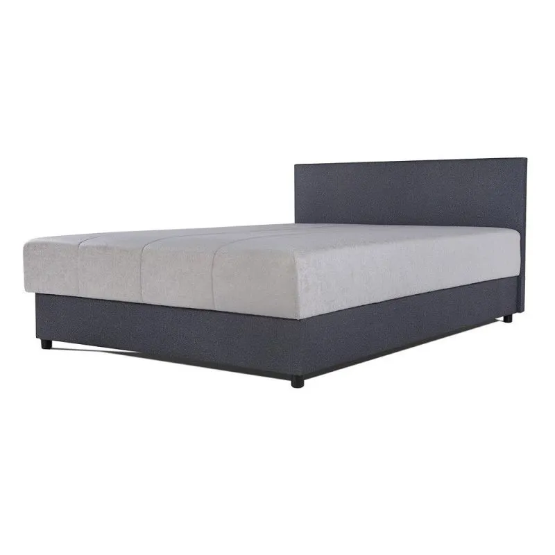 Letto matrimoniale Damboa 42 | Grigio scuro/grigio chiaro | 160 x 200 cm | Testiera imbottita | Vano contenitore | Rete a molle Bonnell