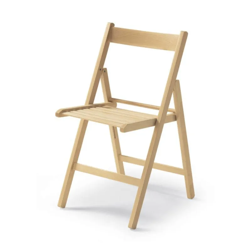 Sedia pieghevole in legno di faggio Maridi 284 | Colore naturale | Design moderno | 79 x 48 x 43 cm | Pieghevole