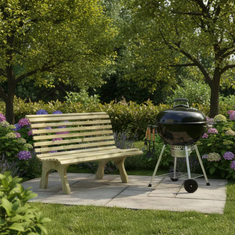 Panchina da giardino | legno massiccio | abete rosso | impregnato a pressione | dimensioni: 120 x 73 x 82 cm | robusta panchina in legno | durevole | robusta