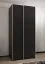 Armadio ad ante scorrevoli "Tampa", nero, 2 ante scorrevoli, 6 scomparti, 2 barre appendiabiti, Sistema "Soft-Close", bordi in ABS, 245,5 x 110 x 64 cm
