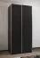 Armadio ad ante scorrevoli "Tampa", nero, 2 ante scorrevoli, 6 scomparti, 2 barre appendiabiti, Sistema "Soft-Close", bordi in ABS, 245,5 x 120 x 64 cm