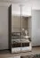 Armadio / Armadio con ante scorrevoli | 2 ante scorrevoli | 245,5 x 100 x 64 cm | 2 aste appendiabiti | 6 scomparti | 6 ripiani | Colore: nero | Chiusura ammortizzata