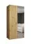 Armadio a battente Korab 57 | Rovere Artisan e anta specchio | Maniglie color cashmere | 1 m larghezza | Sistema Soft-Close