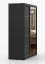 Armadio scorrevole Bucegi 32 nero | 2 ante con specchio | 6 scomparti | 1 barra appendiabiti | 200 x 150 x 61 cm