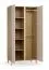 Armadio a cerniera 2 ante | Beige | 5 scomparti | 2 appendiabiti | Soft-close | LED | 94,5 x 60 x 204 cm
