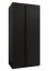 Armadio ad ante scorrevoli "Tampa", nero, 2 ante scorrevoli, 6 scomparti, 2 barre appendiabiti, Sistema "Soft-Close", bordi in ABS, 245,5 x 100 x 64 cm
