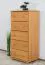 Cassettiera Junco 141 in pino massiccio color ontano | 5 cassetti spaziosi | 123 x 60 x 42 cm