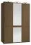 Armadio guardaroba "Fazenda" 02 | Rovere parzialmente massello | Marrone scuro | 222 x 115 x 61 cm | Ante con specchio e Soft Close