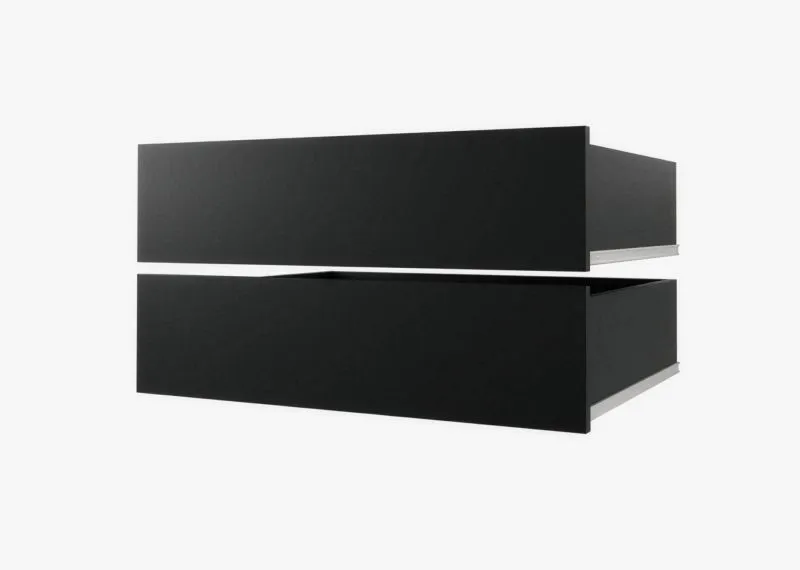 Cassetto per armadio "Tampa" - Set 2 pz, nero