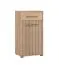Scarpiera Paduna 04 | Rovere Artisan | 1 anta, 1 cassetto, 3 scomparti | Maniglie e gambe nere | 101,5 x 54,5 x 40 cm