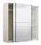 Armadio scorrevole Bogati 03 | Bianco lucido | 2 ante specchio | 2 barre appendiabiti | 210 x 217 x 62,5 cm