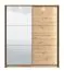 Armadio scorrevole Kule 04 rovere Artisan | 1 anta a specchio | 6 scomparti | 210 x 179 x 62,5 cm
